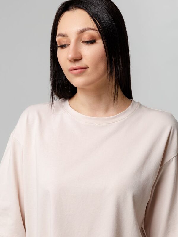 Футболка унисекс оверсайз Street Vibes, бежевая арт.16900.10