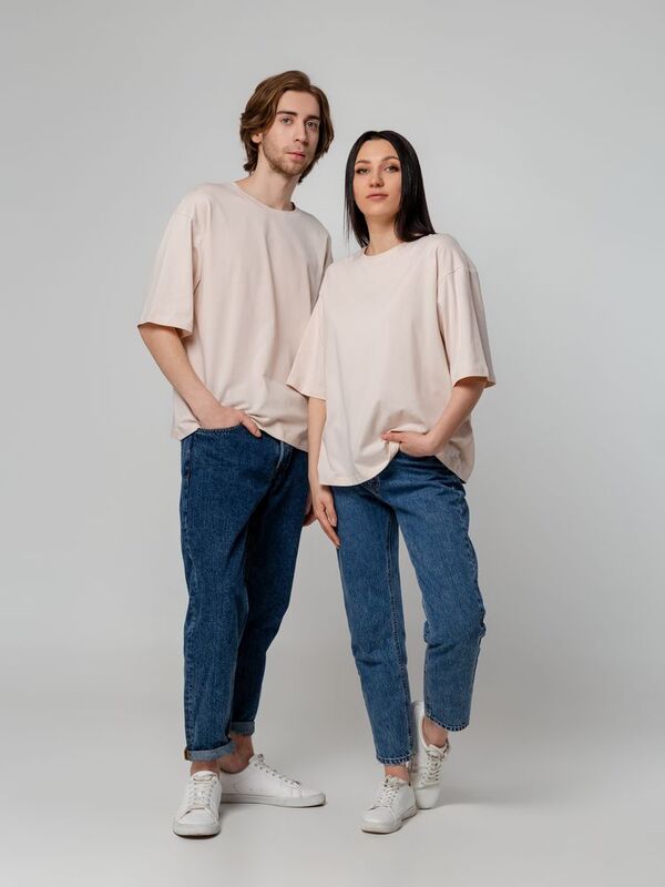 Футболка унисекс оверсайз Street Vibes, бежевая арт.16900.10