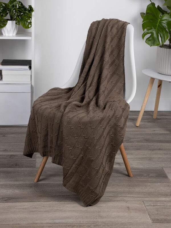 Плед Trenza, коричневый (какао) арт.23348.53