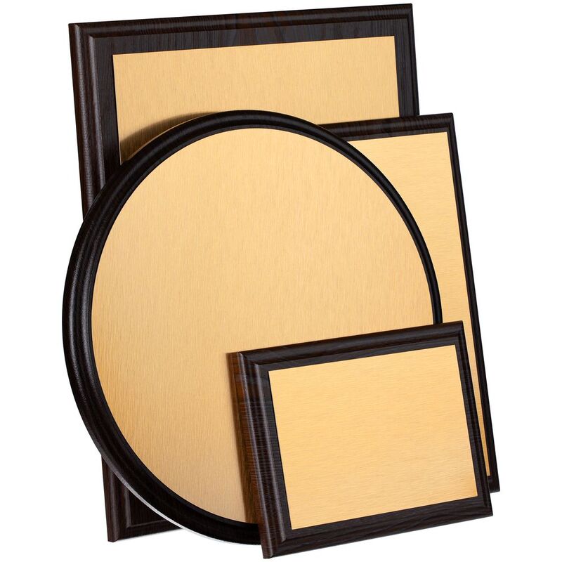 Плакетка Plaque, малая, венге с золотистой пластиной арт.15517.01