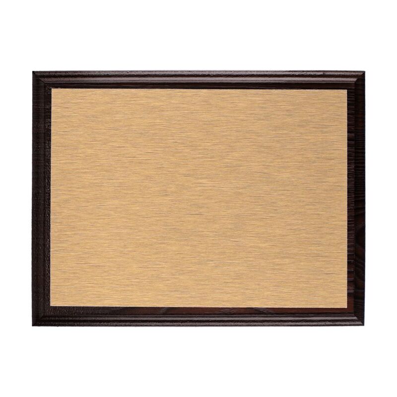 Плакетка Plaque, малая, венге с золотистой пластиной арт.15517.01