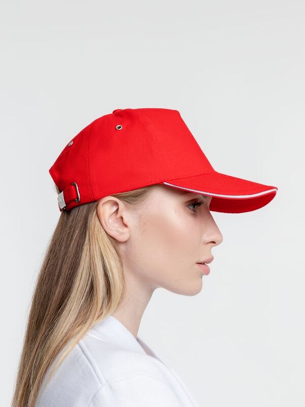 Бейсболка Classic, красная с белым кантом арт.15848.50