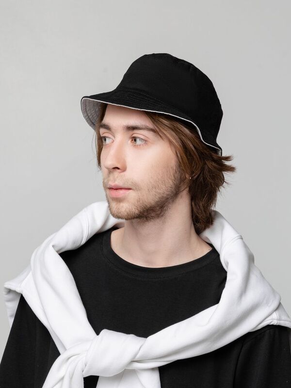 Панама Summer двусторонняя, черная с серым арт.15849.31