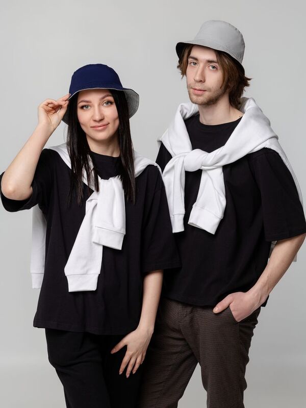 Панама Summer двусторонняя, синяя с серым арт.15849.41