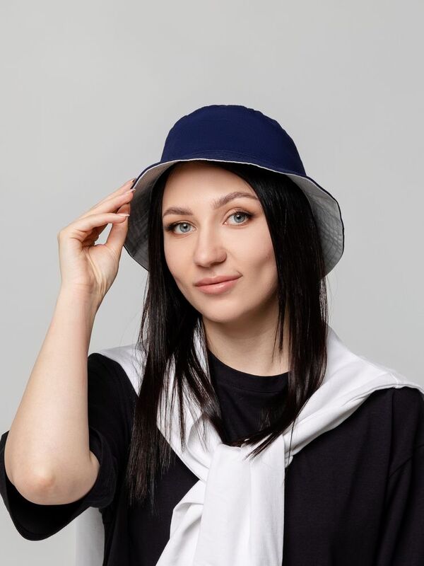 Панама Summer двусторонняя, синяя с серым арт.15849.41