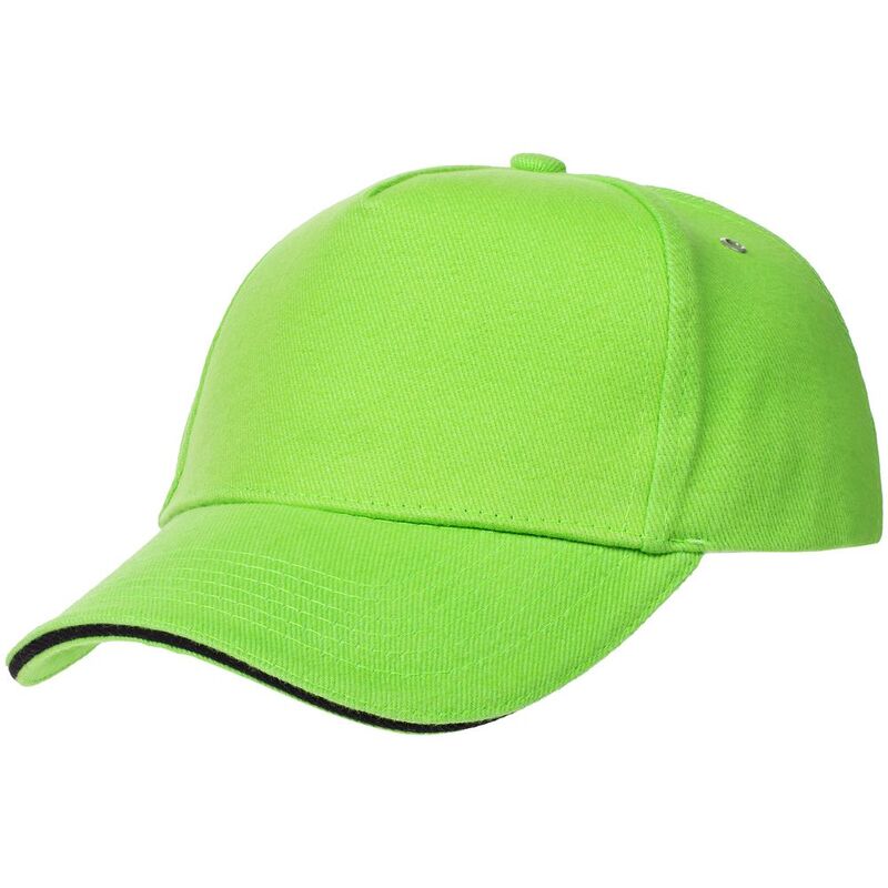 Бейсболка Classic, зеленое яблоко с черным кантом арт.15848.94