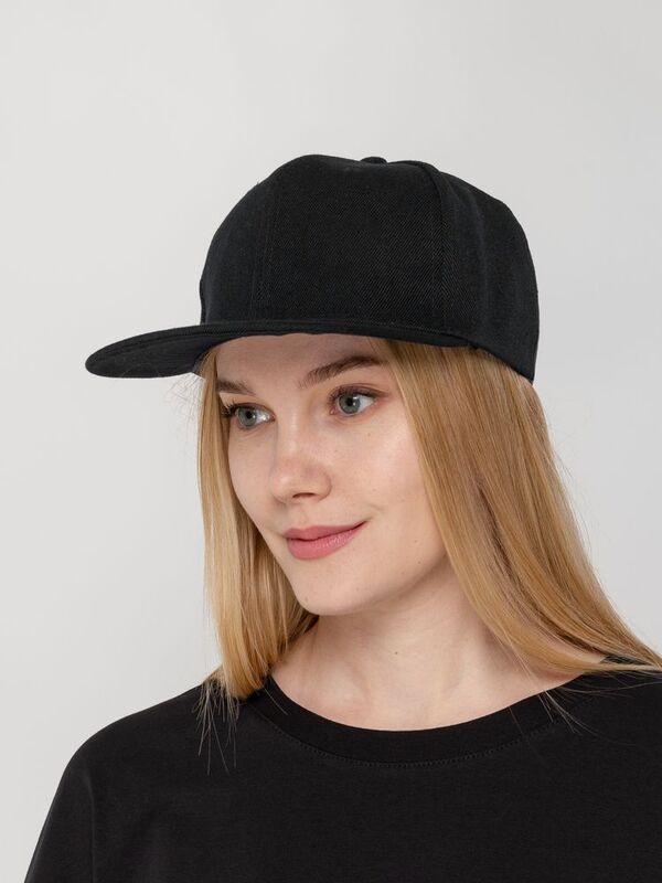 Бейсболка Snapback с прямым козырьком, черная арт.15948.30