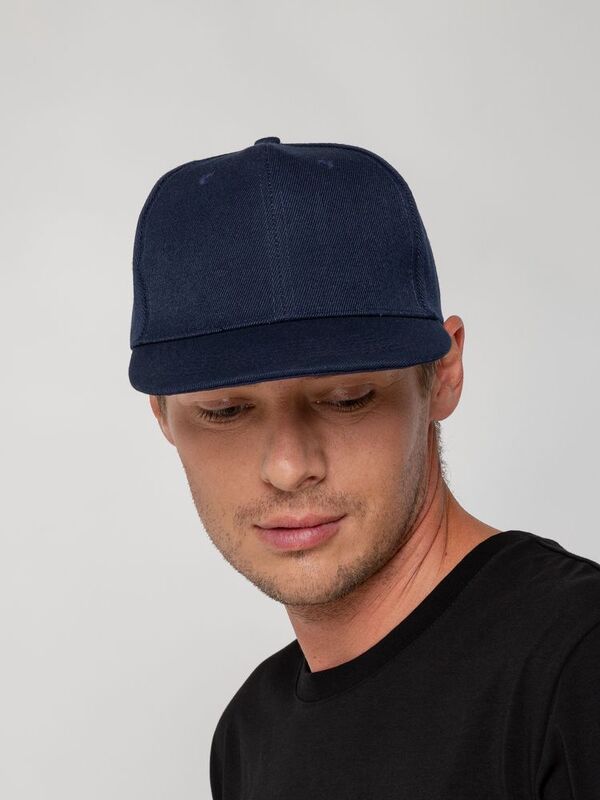 Бейсболка Snapback с прямым козырьком, темно-синяя арт.15948.40
