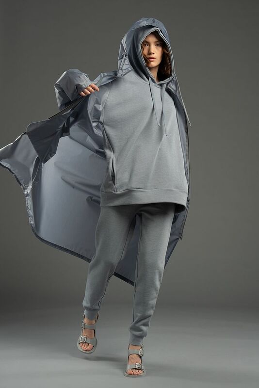 Худи унисекс H2, серое арт.15431.10