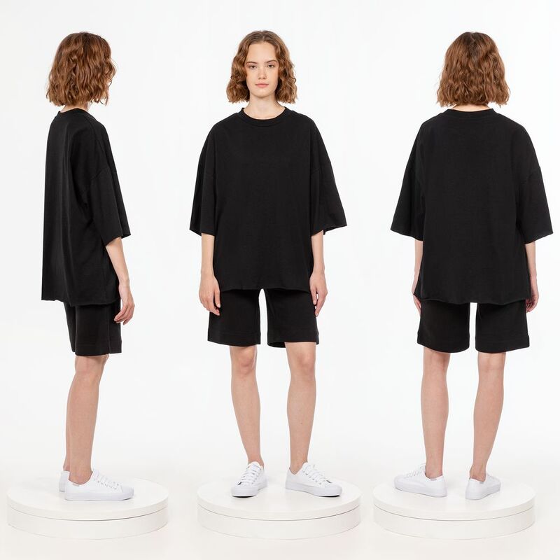 Футболка унисекс оверсайз T1, черная арт.15437.30