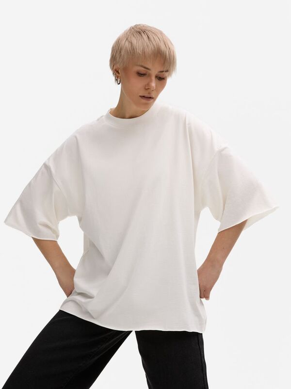 Футболка унисекс оверсайз T1, молочно-белая арт.15437.60