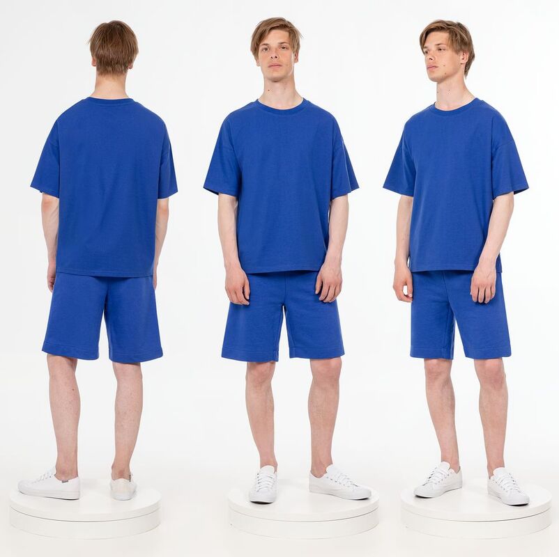 Футболка унисекс оверсайз T3, синяя арт.15439.40