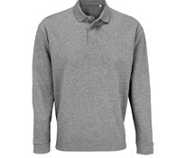 Рубашка поло оверсайз с длинным рукавом Heritage, серый меланж арт.03990360