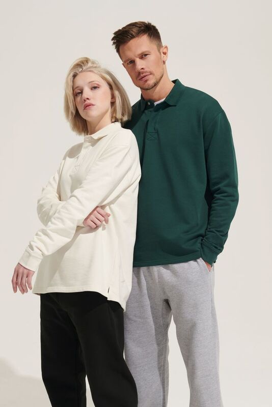 Рубашка поло оверсайз с длинным рукавом Heritage, молочная арт.03990104