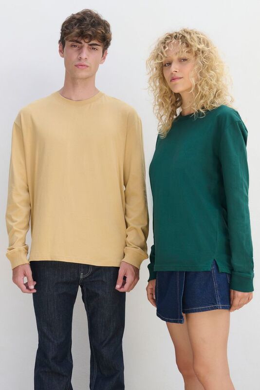 Футболка унисекс с длинным рукавом Pioneer LSL, бежевая арт.03982126