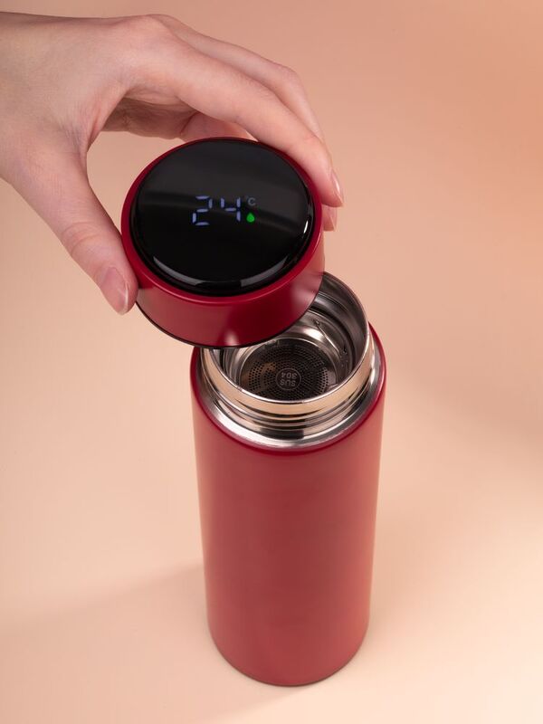Смарт-бутылка с заменяемой батарейкой Long Therm, красная арт.14314.50