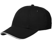 Бейсболка Canopy, черная с белым кантом арт.15149.30