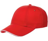 Бейсболка Canopy, красная с белым кантом арт.15149.50