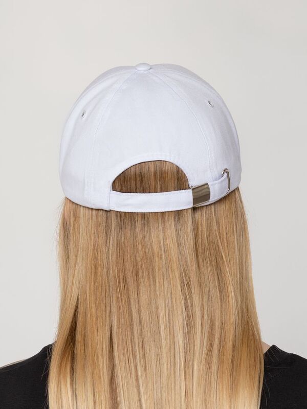 Бейсболка Canopy, белая с темно-синим кантом арт.15149.60