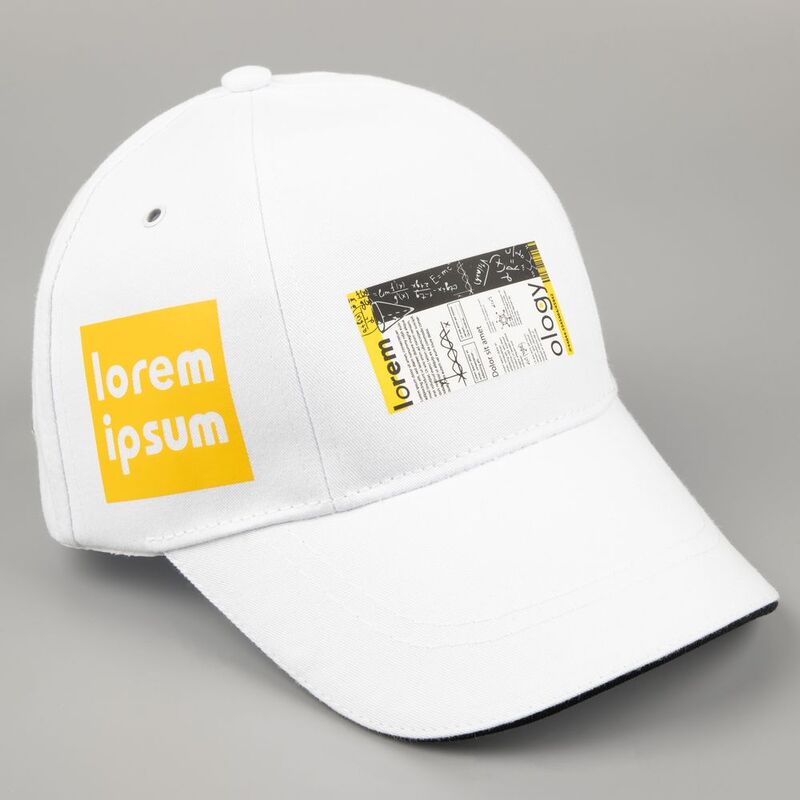 Бейсболка Canopy, белая с темно-синим кантом арт.15149.60