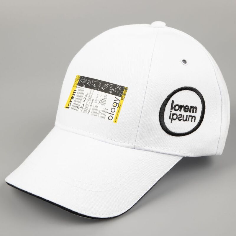 Бейсболка Canopy, белая с темно-синим кантом арт.15149.60