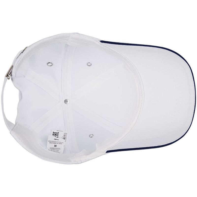 Бейсболка Canopy, белая с темно-синим кантом арт.15149.60