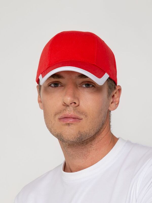 Бейсболка Honor, красная с белым кантом арт.15150.50