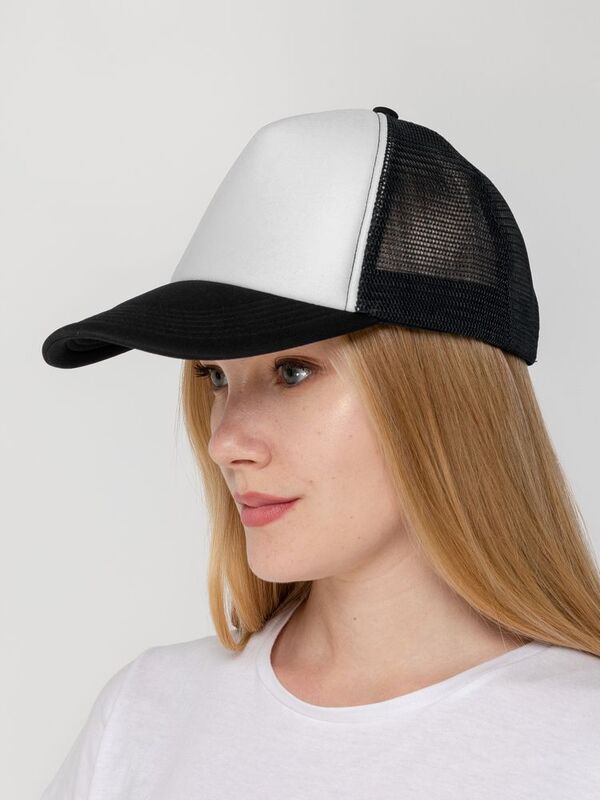 Бейсболка Sunbreaker, черная с белым арт.15151.36