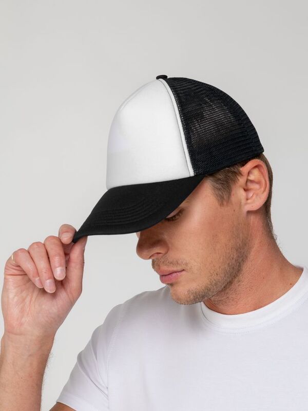 Бейсболка Sunbreaker, черная с белым арт.15151.36