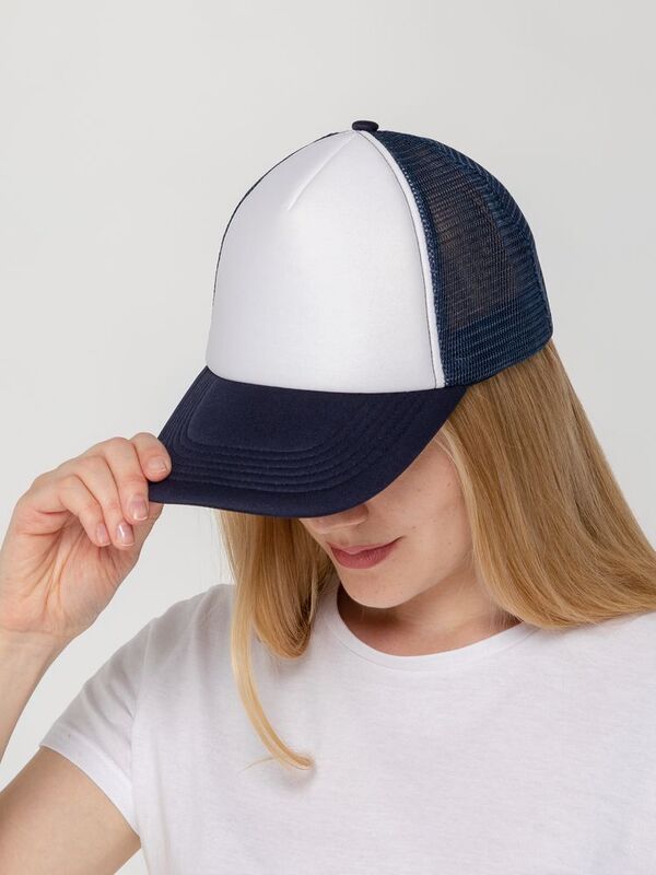 Бейсболка Sunbreaker, темно-синяя с белым арт.15151.46