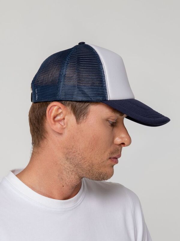 Бейсболка Sunbreaker, темно-синяя с белым арт.15151.46