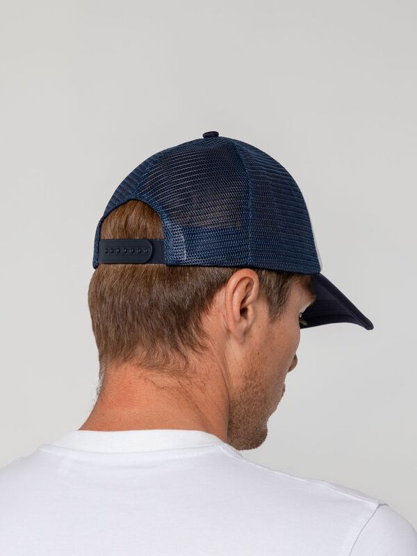 Бейсболка Sunbreaker, темно-синяя с белым арт.15151.46