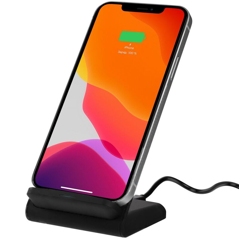 Беспроводное зарядное устройство с быстрой зарядкой Overtop, черное арт.24305.30