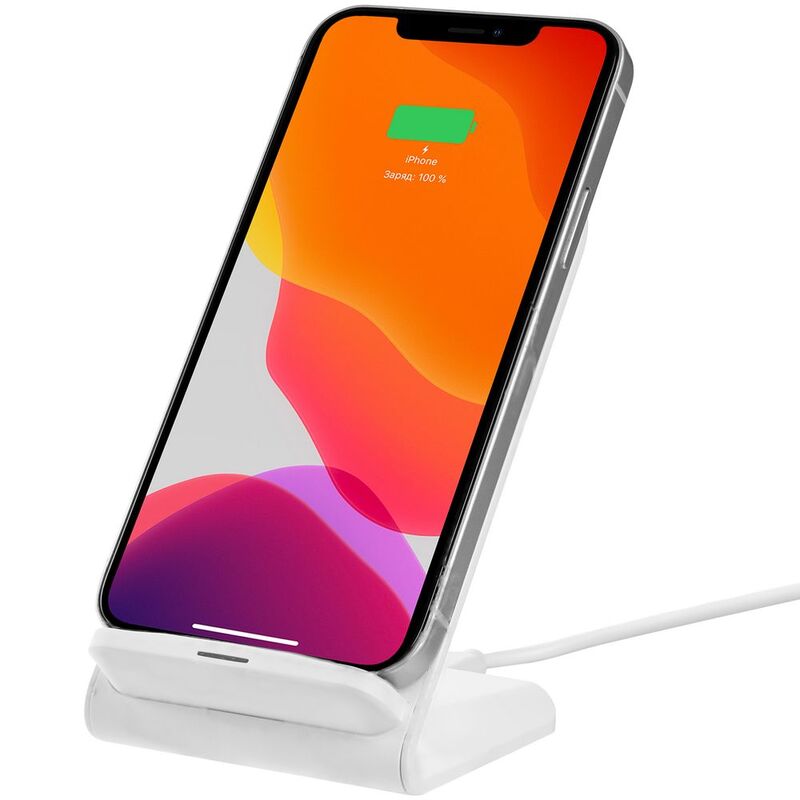 Беспроводное зарядное устройство с быстрой зарядкой Overtop, белое арт.24305.60