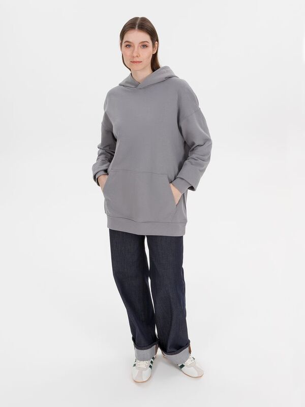 Худи оверсайз унисекс Outshine, серое арт.15029.11