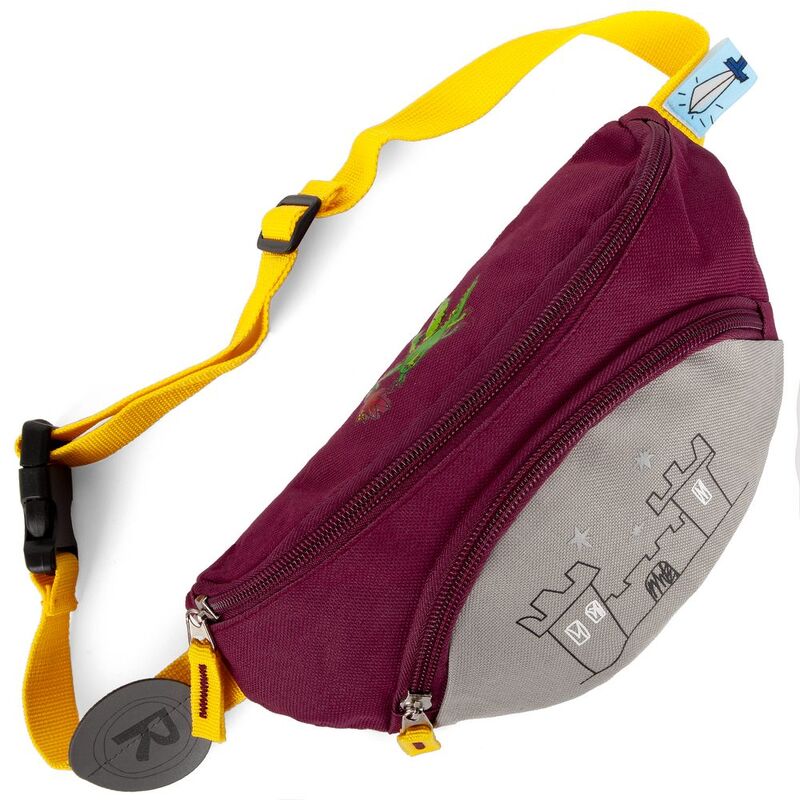 Поясная сумка детская Kiddo, бордовая с серым арт.16182.02