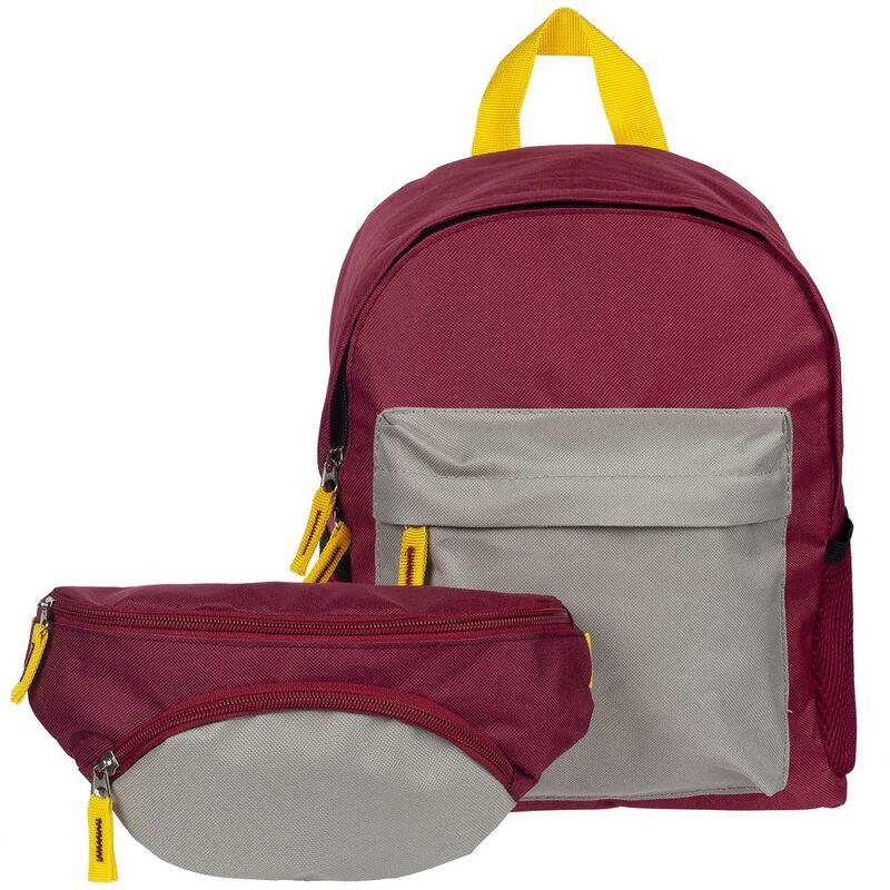 Поясная сумка детская Kiddo, бордовая с серым арт.16182.02