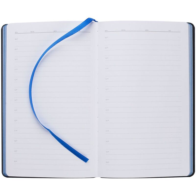 Ежедневник Nice Twice, недатированный, черный с синим арт.22041.43