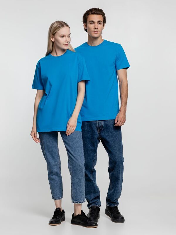 Футболка унисекс T-Bolka 160, бирюзовая арт.6140.42