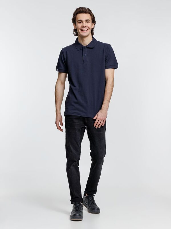 Рубашка поло мужская Virma Premium, темно-синяя арт.11145.40