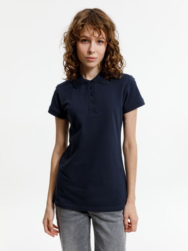 Рубашка поло женская Virma Premium Lady, темно-синяя арт.11146.40