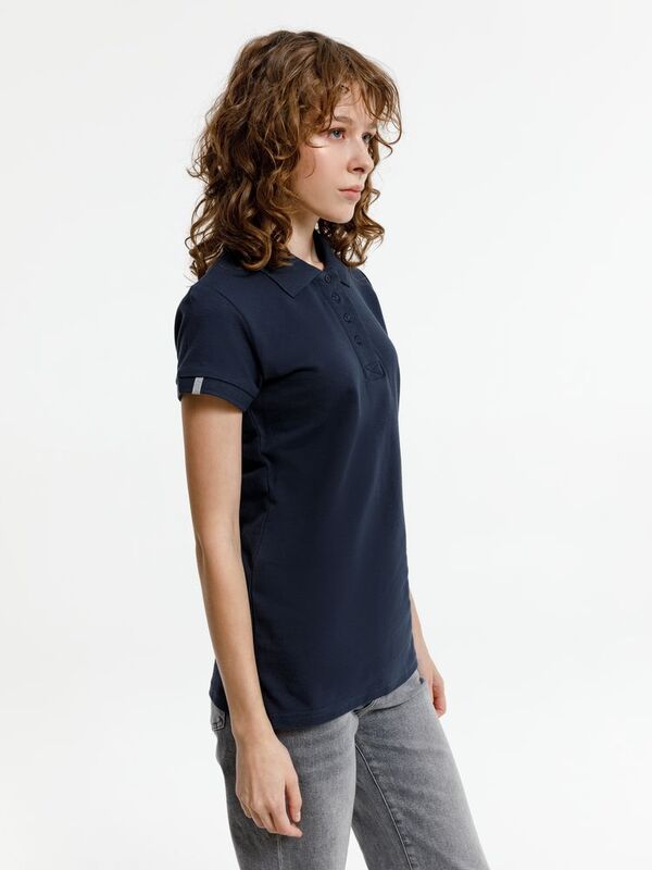 Рубашка поло женская Virma Premium Lady, темно-синяя арт.11146.40