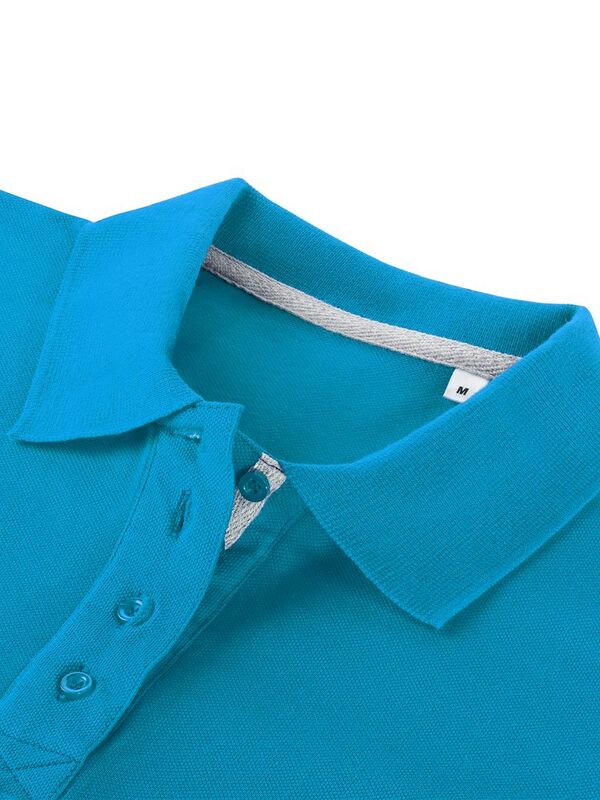 Рубашка поло женская Virma Premium Lady, бирюзовая арт.11146.42