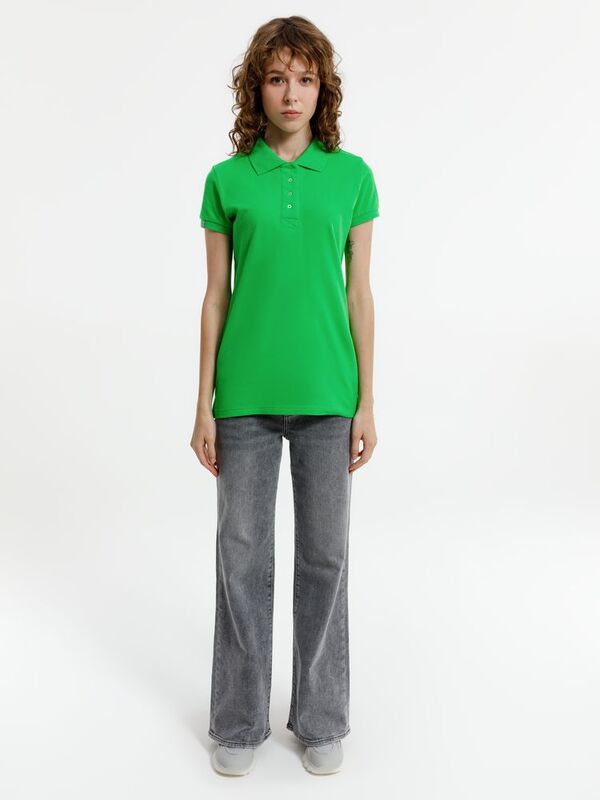 Рубашка поло женская Virma Premium Lady, зеленое яблоко арт.11146.94