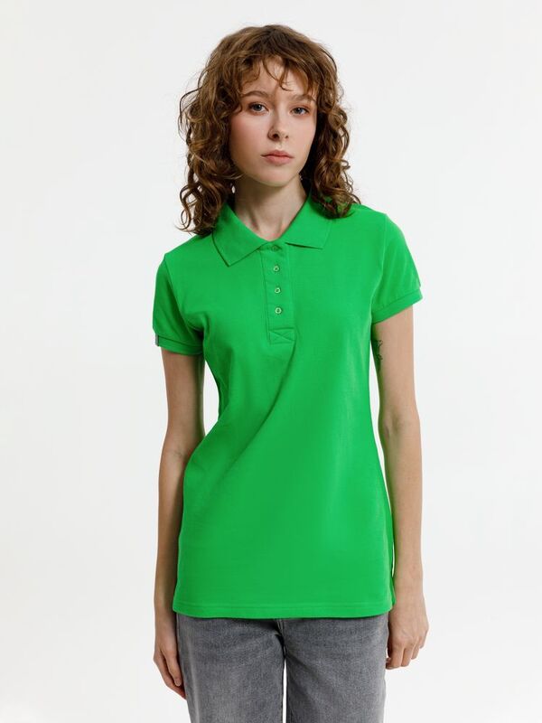 Рубашка поло женская Virma Premium Lady, зеленое яблоко арт.11146.94