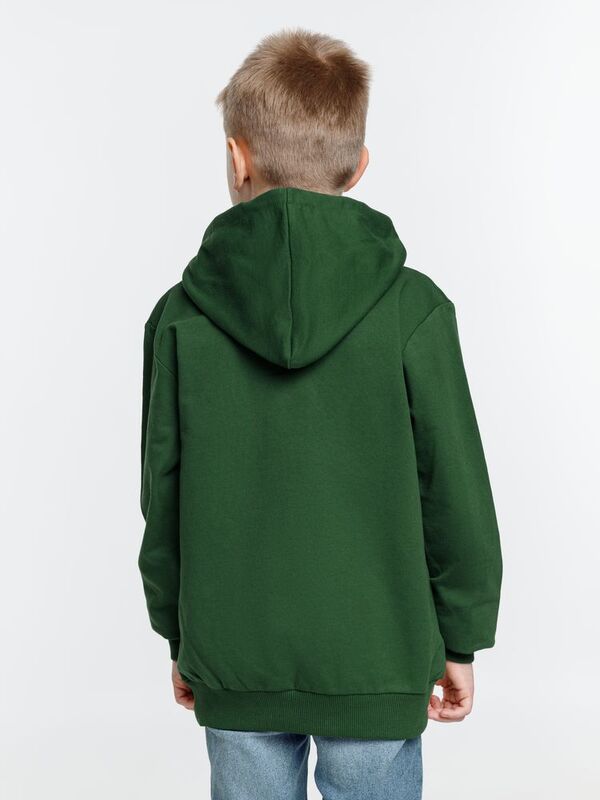 Толстовка с капюшоном детская Kirenga Kids, темно-зеленая арт.11147.90