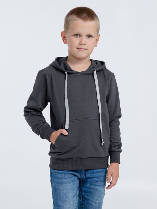 Толстовка с капюшоном детская Kirenga Kids, темно-серая (графит) арт.11147.10