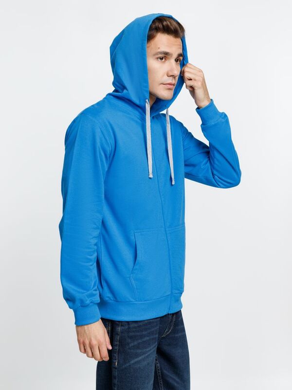 Толстовка на молнии с капюшоном Siverga, бирюзовая арт.6895.14