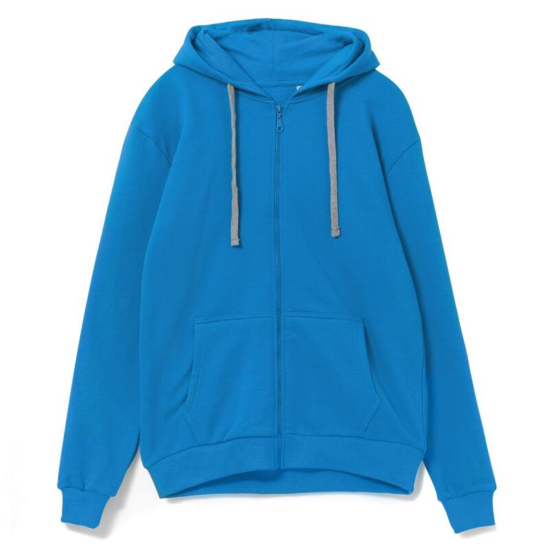 Толстовка на молнии с капюшоном Siverga, бирюзовая арт.6895.14