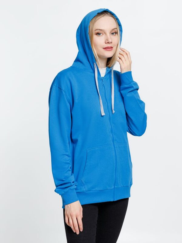 Толстовка на молнии с капюшоном Siverga, бирюзовая арт.6895.14